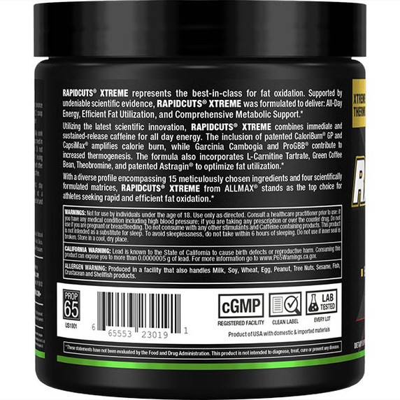 ALMAX Rapidcuts Xtreme Energy 235g Powder