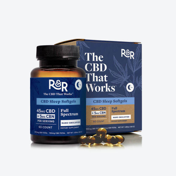 R&R CBD Sleep Softgels 45mg CBD and 5mg CBN / 6ct