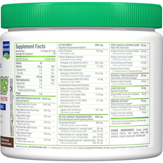ALLMAX CytoGreens 161g Vegan Chocolate Powder