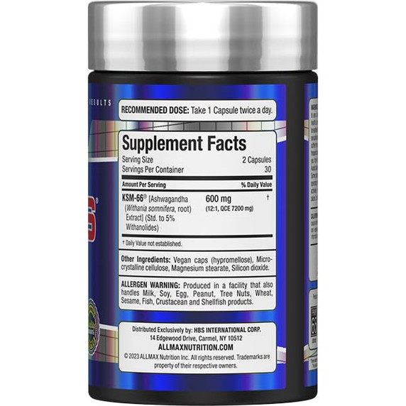 ALLMAX KSM-66 Ashwagandha 60 Capsules