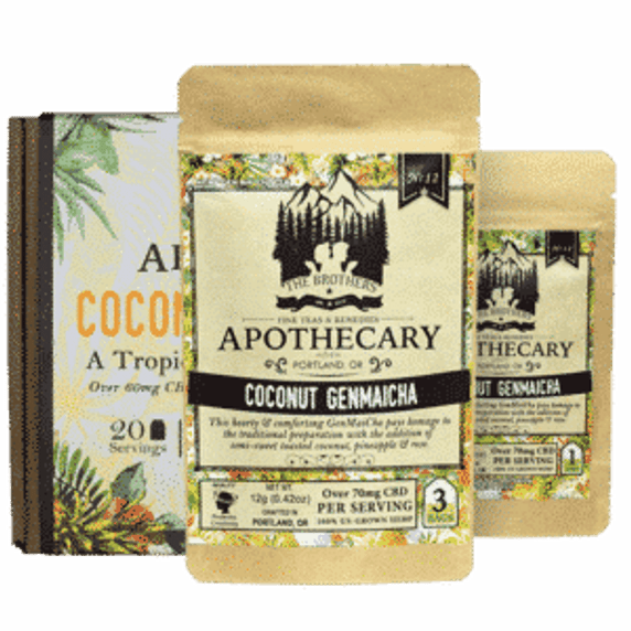 Brothers Apothecary | Coconut Genmaicha Hemp Tea | 60mg/Serving~