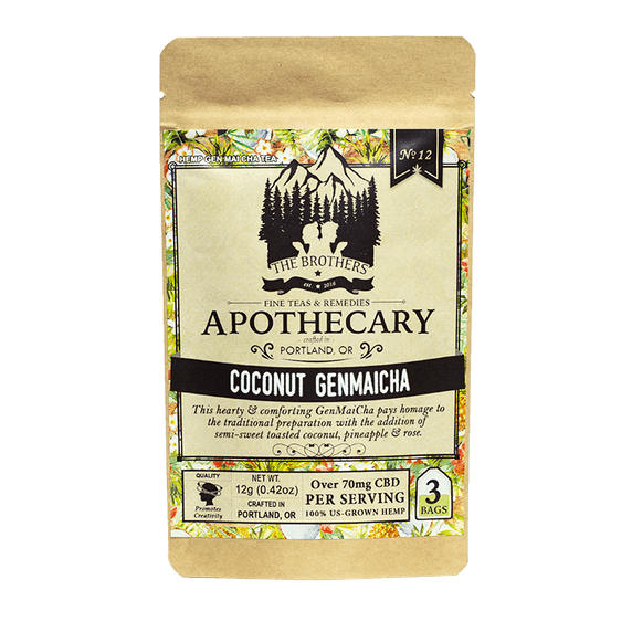 Brothers Apothecary | Coconut Genmaicha Hemp Tea | 60mg/Serving~