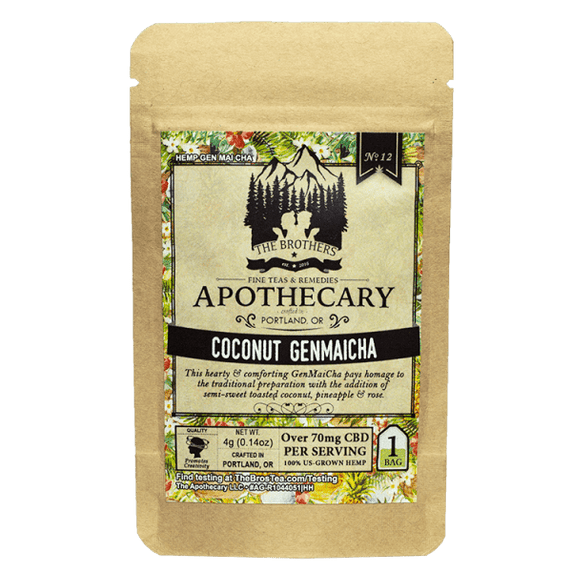Brothers Apothecary | Coconut Genmaicha Hemp Tea | 60mg/Serving~