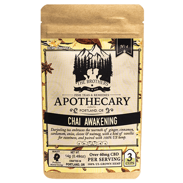 Brothers Apothecary | Chai Awakening Hemp Tea | 60mg/Serving*
