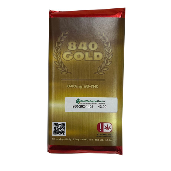 Midwest Hemp Authority | Delta 8 THC | Chocolate Bar | 840mg Gold