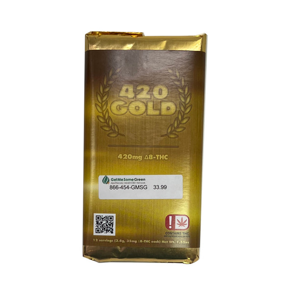 Midwest Hemp Authority | 420 Golden THC D8 Chocolate Bar | 420mg*
