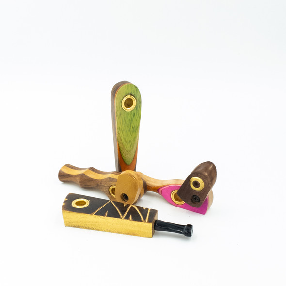 Hardwood Hand Pipe | Swivel Cap | Assorted