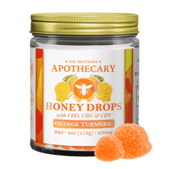 Brothers Apothecary | Orange Tumeric Honey Drops | 20mg  CBD Gummies*