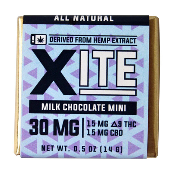 Xite | Milk Chocolate Mini | D9 15mg : CBD 15mg 1:1