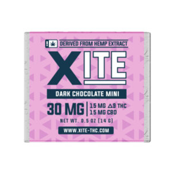 Xite | Dark Chocolate Mini | D9 15mg : CBD 15mg 1:1