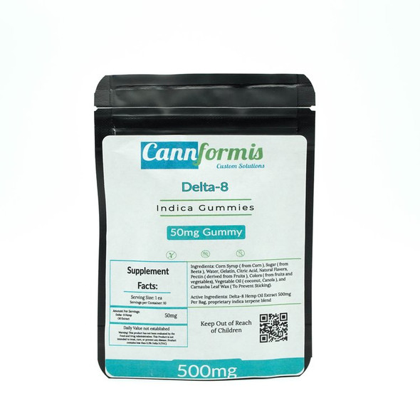 CannFormis Indica Delta 8 50mg each Gummies in Various Sizes