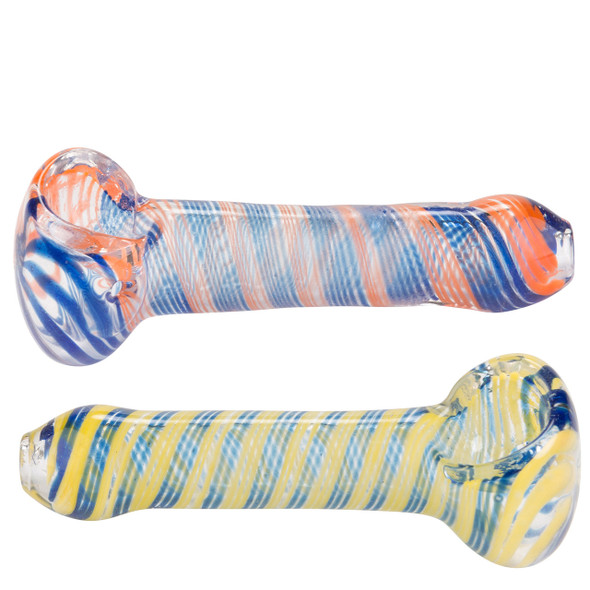 2.5" Assorted Thin Swirl Glass Pipes