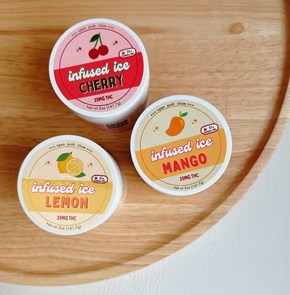 THC Infused 25mg Italian Ice In Various Flavors