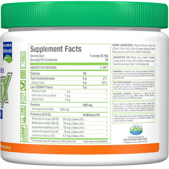 ALLMAX FiberBiotiX Orange Flavored Powder