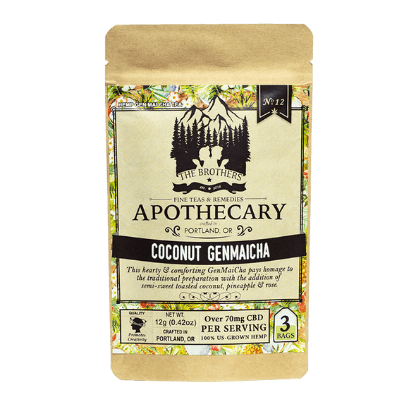 Brothers Apothecary | Coconut Genmaicha Hemp Tea | 60mg/Serving~