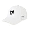 White Awarewolf Gear Horizon Cap with black embroidered wolf icon on front.