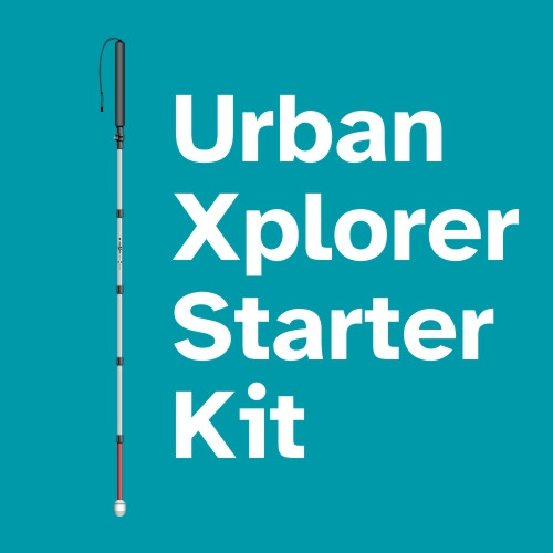 Introducing the Urban Xplorer Starter Kit. Just in time for the holidays. Enjoy huge savings when you purchase the UX starter kit. Kit includes the popular Urban Xplorer mobility cane, 6 colorful hook style replacment tips, and our Awarewolf Gear impregnated silicone cloth to keep your mobility gear in tip top shape.