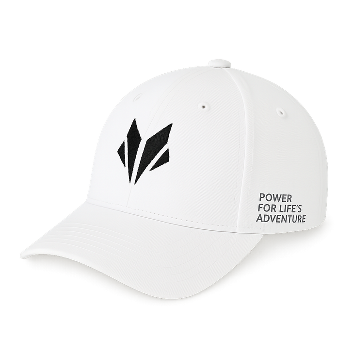 White Awarewolf Gear Horizon Cap with black embroidered wolf icon on front.
