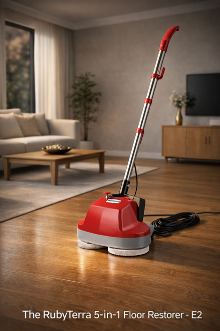 The RubyTerra 5-in-1 electric floor restorer and polisher