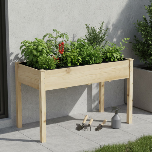 The Cedarwood Sanctuary Grand Duo E1 set of two 120x60x80cm elevated wooden garden planters