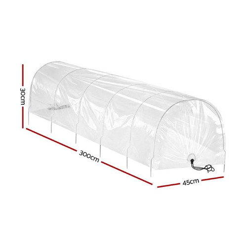 The Clear Cloche Corridor 3m clear PVC low-tunnel propagation shield with steel wire frame