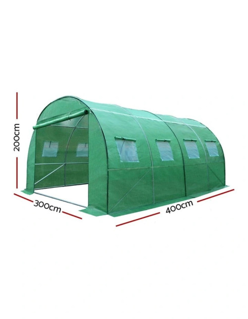 The Aurora Ark 4m mid-size growth haven greenhouse with steel frame and PE mesh cover