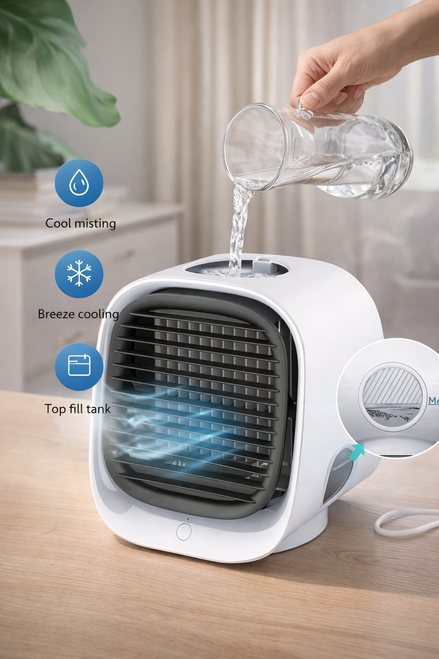 HydroArctic Personal E1 compact USB evaporative cooler with 300ml water tank