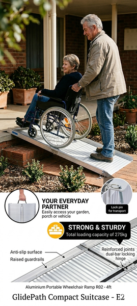 GlidePath Compact Suitcase folding aluminium wheelchair mobility ramp