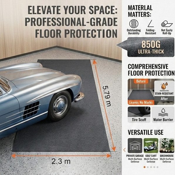 Shield-Guard™ Waterproof Garage & EV Floor Mat (Large-Profile 5.8m)