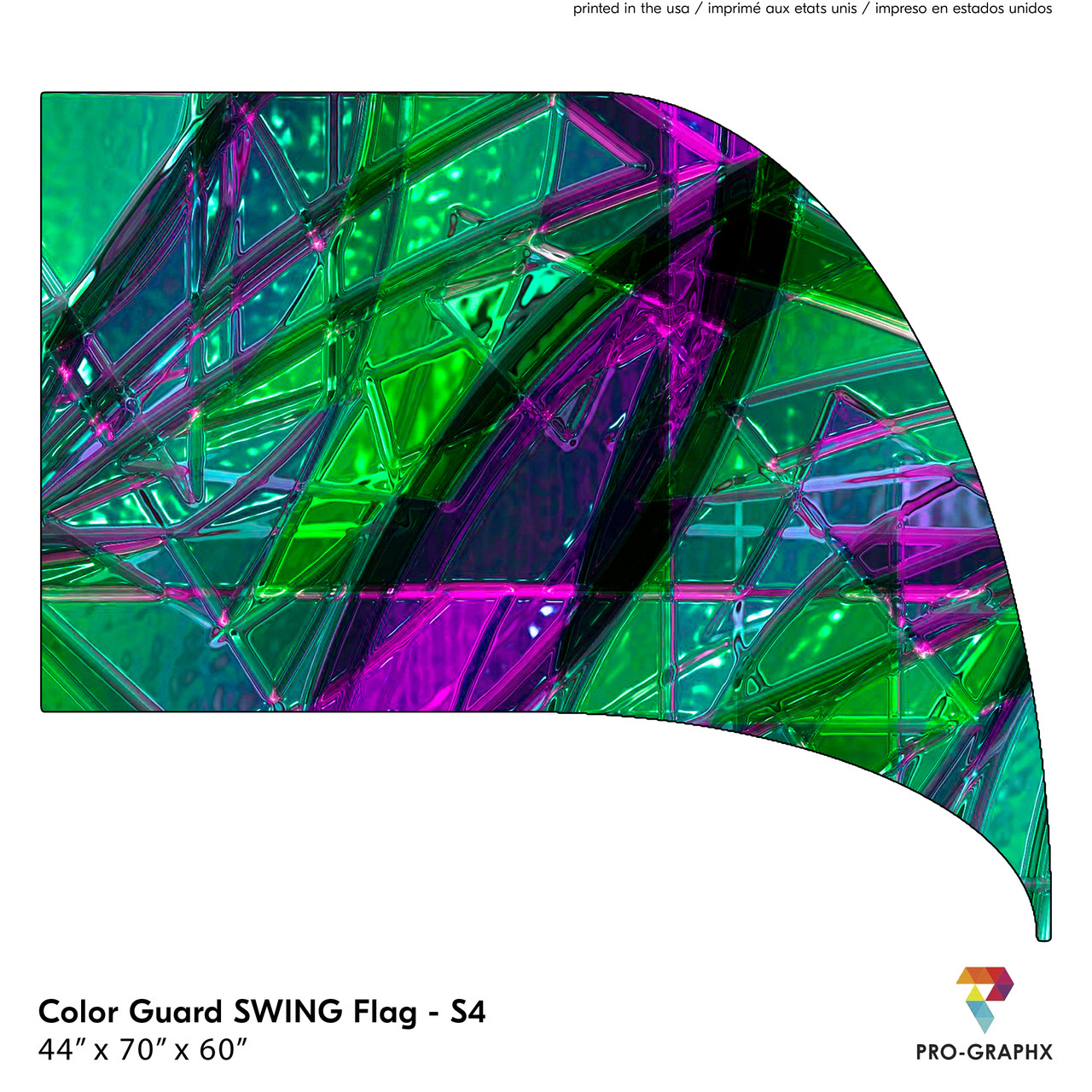 Color Guard Flag -SWING S4 - Glass Green - Pro-Graphx