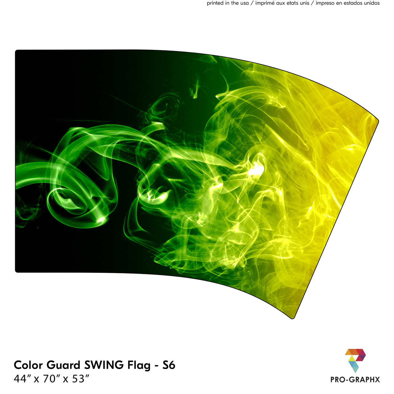 Color Guard Flag -SWING S4 - Colored Smoke Green - Pro-Graphx