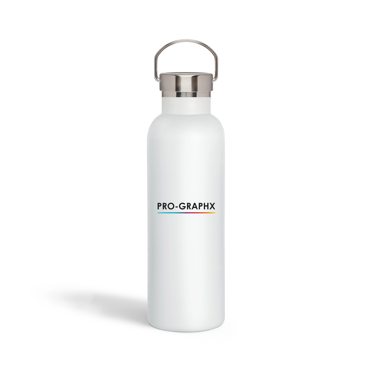 A water bottle with a custom logo