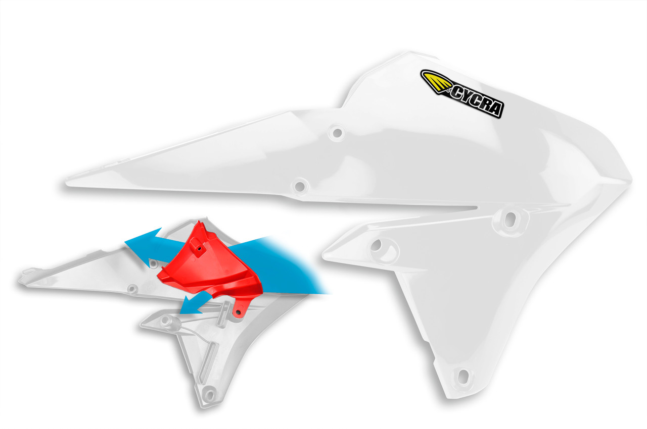 Cycra Radiator Shroud — Yamaha WR/YZ 250–450 (2014–2019) — White