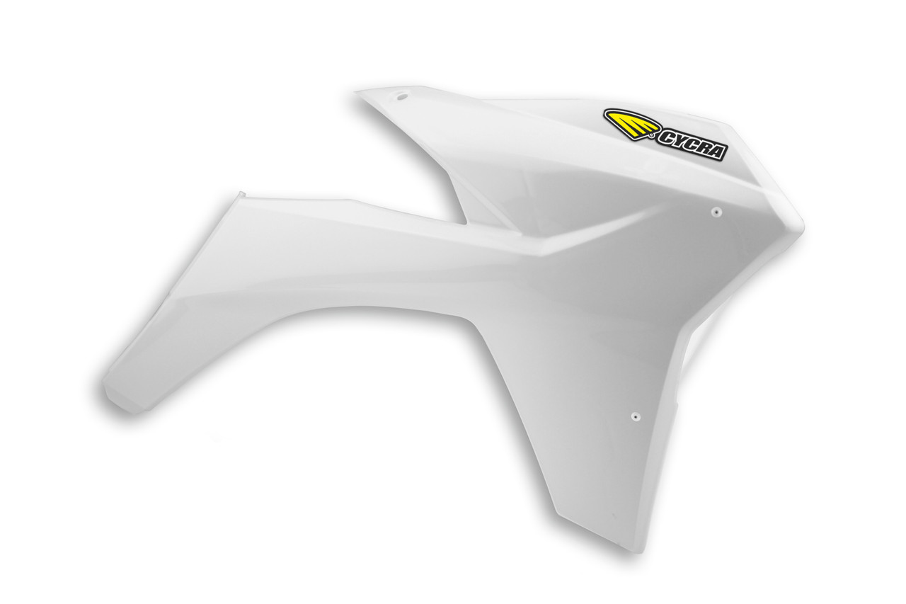 Cycra Radiator Shroud — KTM 125–500 SX/XC/XC-W/XCF-W/XCW/EXC (2011–2013) — White