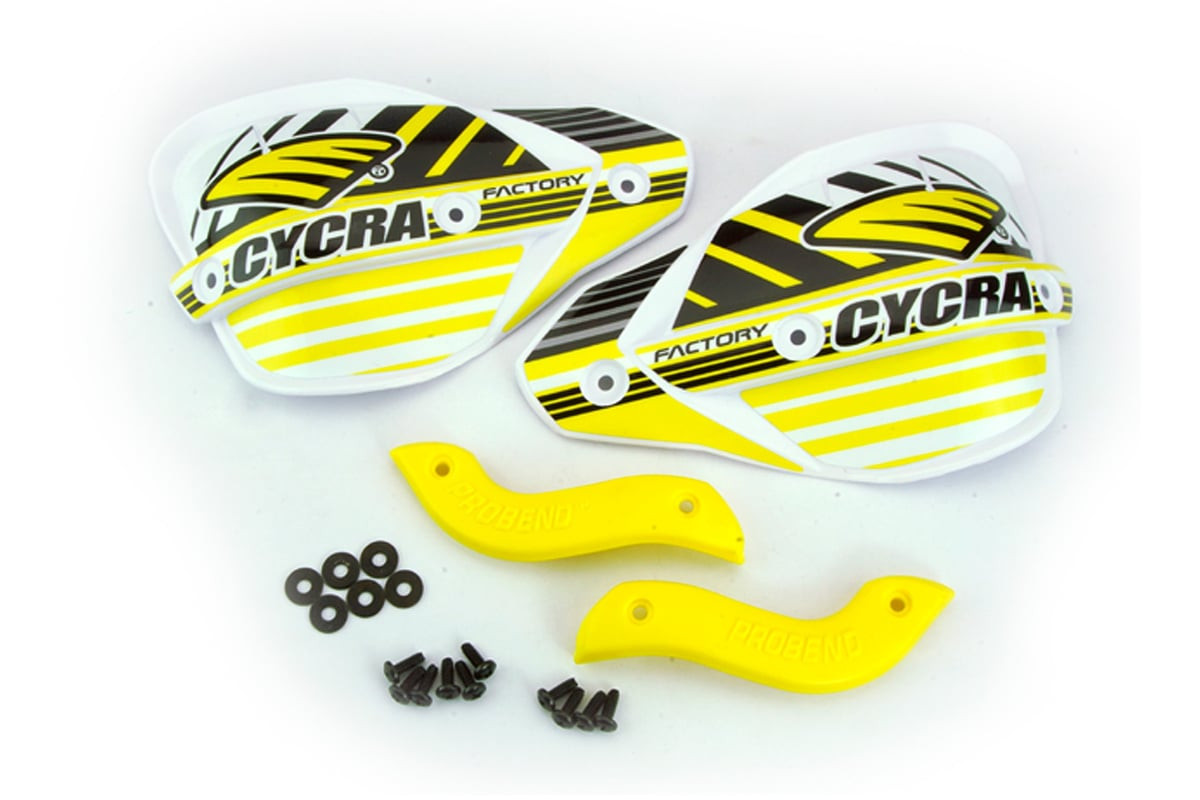 Cycra Factory Enduro Hand Shields W Matching Abrasion Guards — Yellow