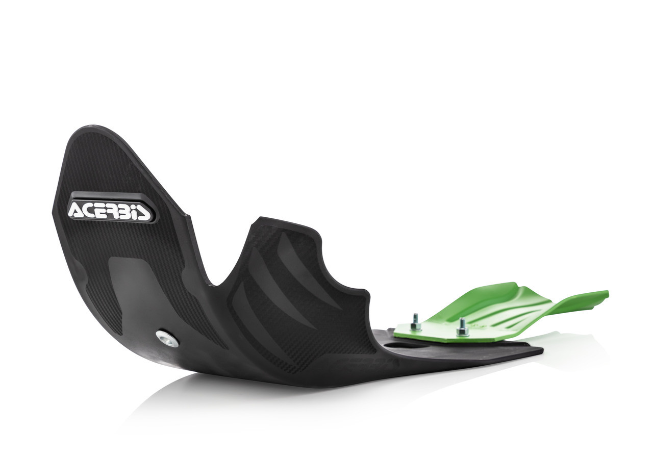 Acerbis Skid Plate with Linkage Guard - Kawasaki KX250 / KX450 (2019-2024) — Black / Green