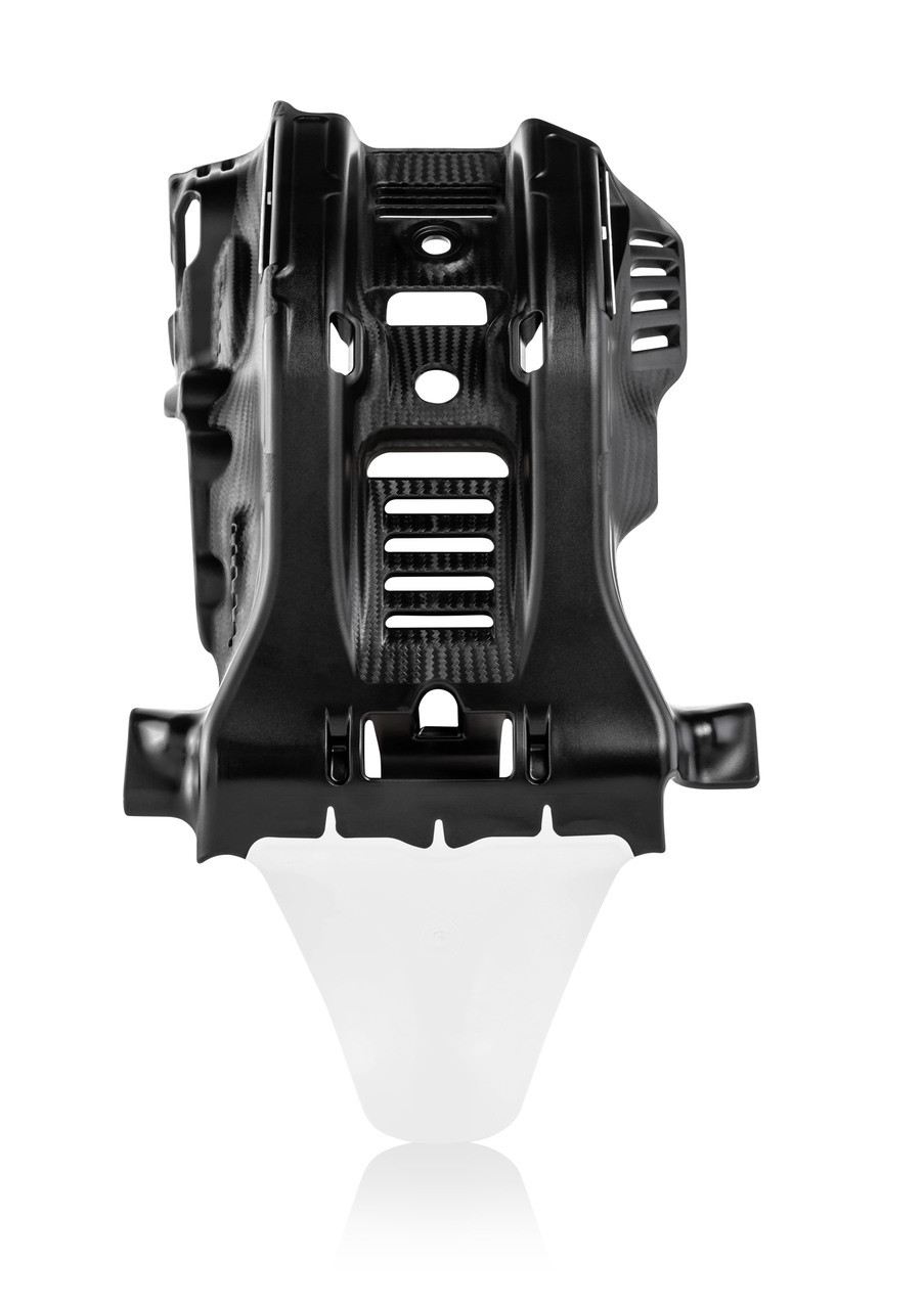 Acerbis Skid Plate with Linkage Guard - KTM / Husqvarna / GasGas 250 / 300 2T (2019-2023) — Black / White