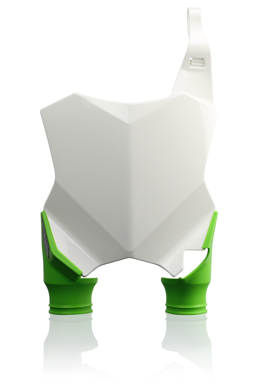 Acerbis Raptor Front Number Plate - Kawasaki KX250 / KX450 (2016-2026) — White / Green