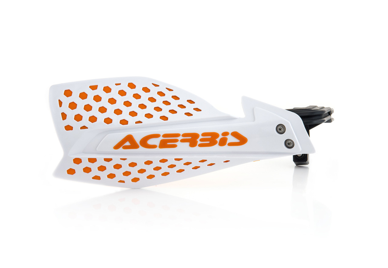 Acerbis X-Ultimate Handguards - KTM EXC 125 / EXC 150 + more (+Husqvarna, Beta, Honda, GAS GAS, Sherco, TM, Kawasaki, Yamaha, Fantic, Suzuki, Husaberg, Triumph, Aprilia) (1990-2027) — White / Orange