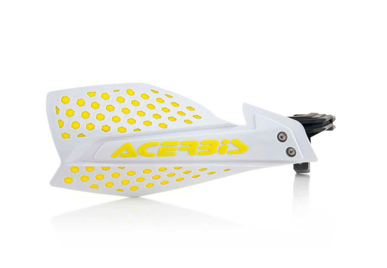 Acerbis X-Ultimate Handguards - KTM EXC 125 / EXC 150 + more (+Husqvarna, Beta, Honda, GAS GAS, Sherco, TM, Kawasaki, Yamaha, Fantic, Suzuki, Husaberg, Triumph, Aprilia) (1990-2027) — White / Yellow