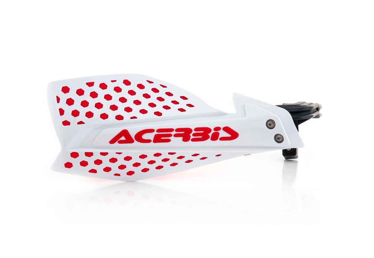 Acerbis X-Ultimate Handguards - KTM EXC 125 / EXC 150 + more (+Husqvarna, Beta, Honda, GAS GAS, Sherco, TM, Kawasaki, Yamaha, Fantic, Suzuki, Husaberg, Triumph, Aprilia) (1990-2027) — White / Red