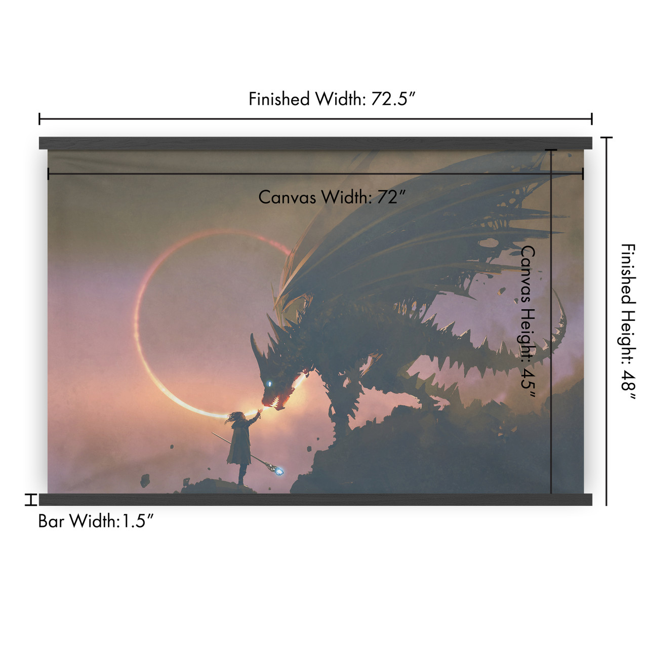 Canvas Wall Mural - Wizard And Dragon - Pro-Graphx