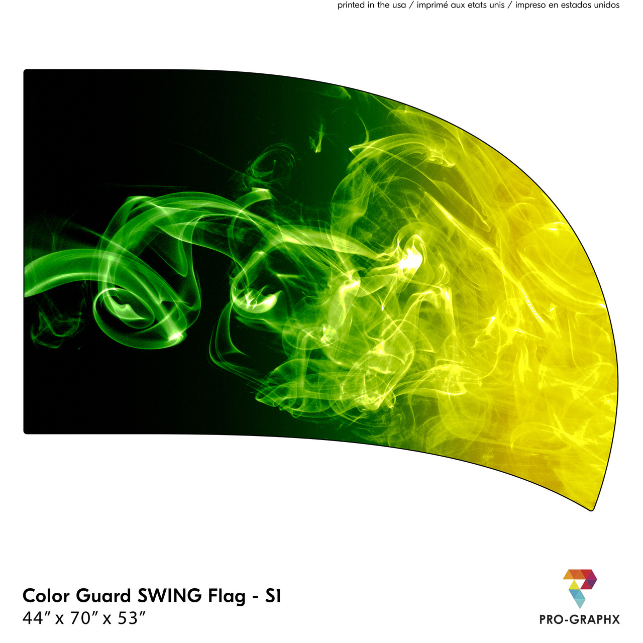 Color Guard Flag -SWING S1 - Colored Smoke Green - Pro-Graphx