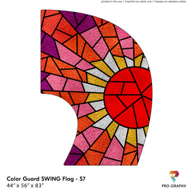 Sun Rising Color Guard Flag Color Guard Flag -SWING S7 - Stained Glass Sun - Pro-Graphx