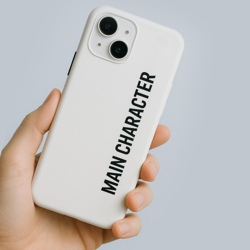 a vinyl sticker on a white phone case