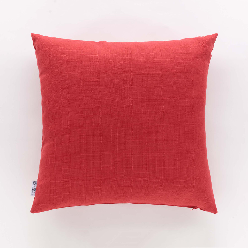 Copertura Cuscino Pavimento 45 Cm (18") In Cotone Patchwork Ricamato – Rosso, Artigianato Indiano Khambadiya (senza Imbottitura)