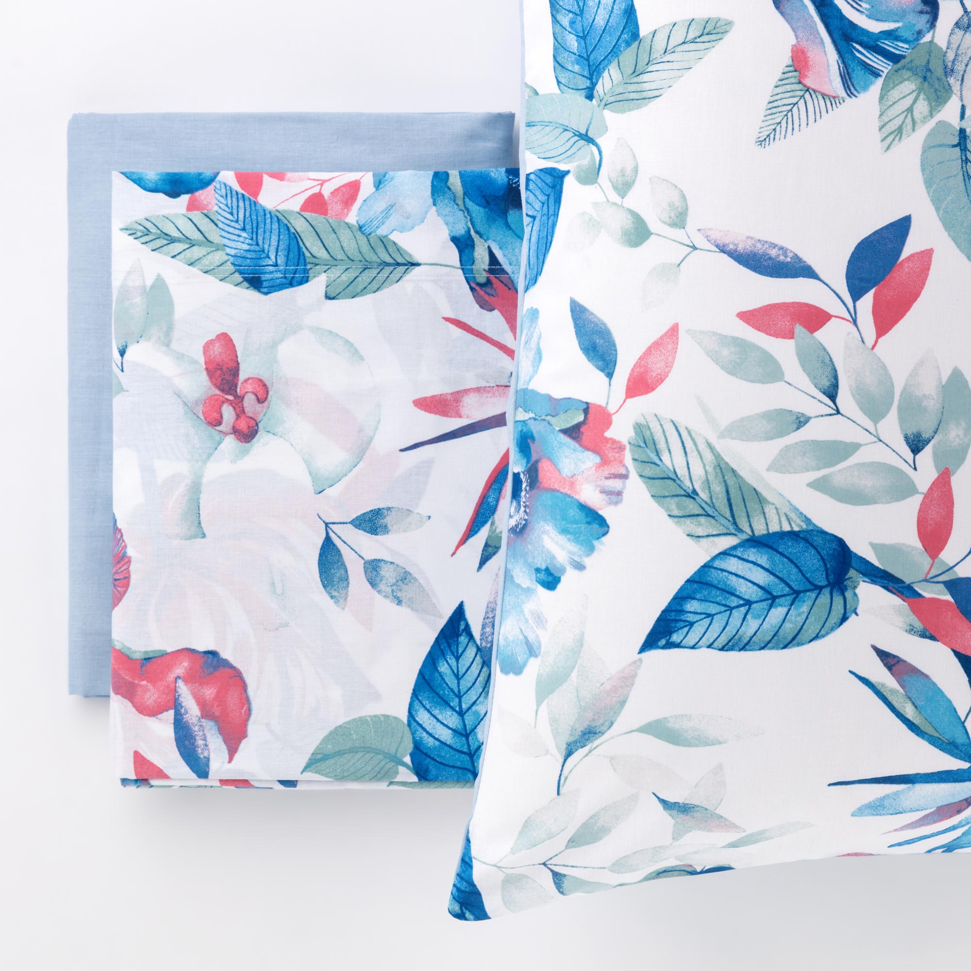 Completo Lenzuolo Copriletto In Cotone Hibis