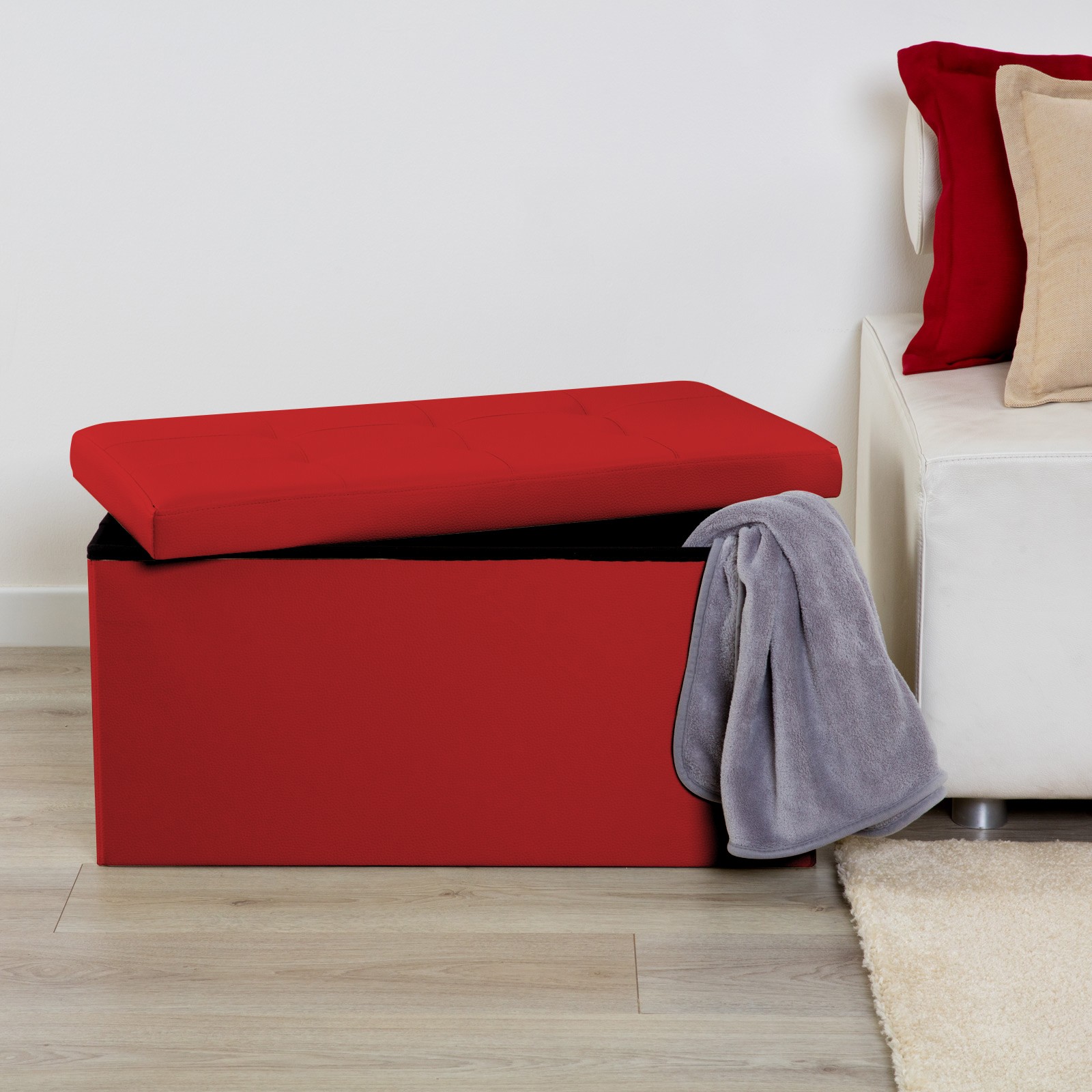 Pouf In Simil-pelle Smart Rettangolare
