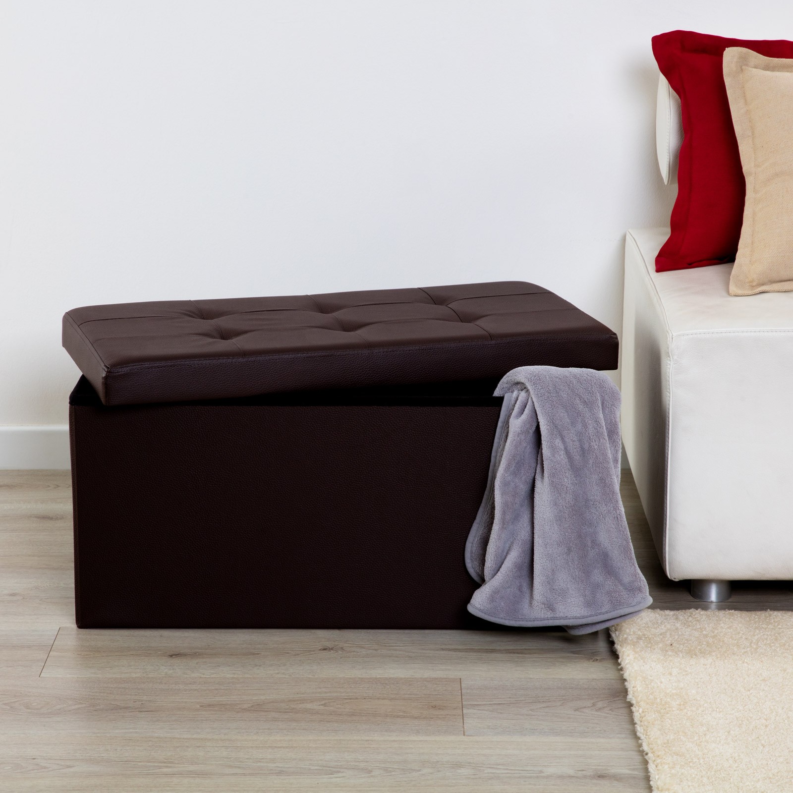 Pouf In Simil-pelle Smart Rettangolare