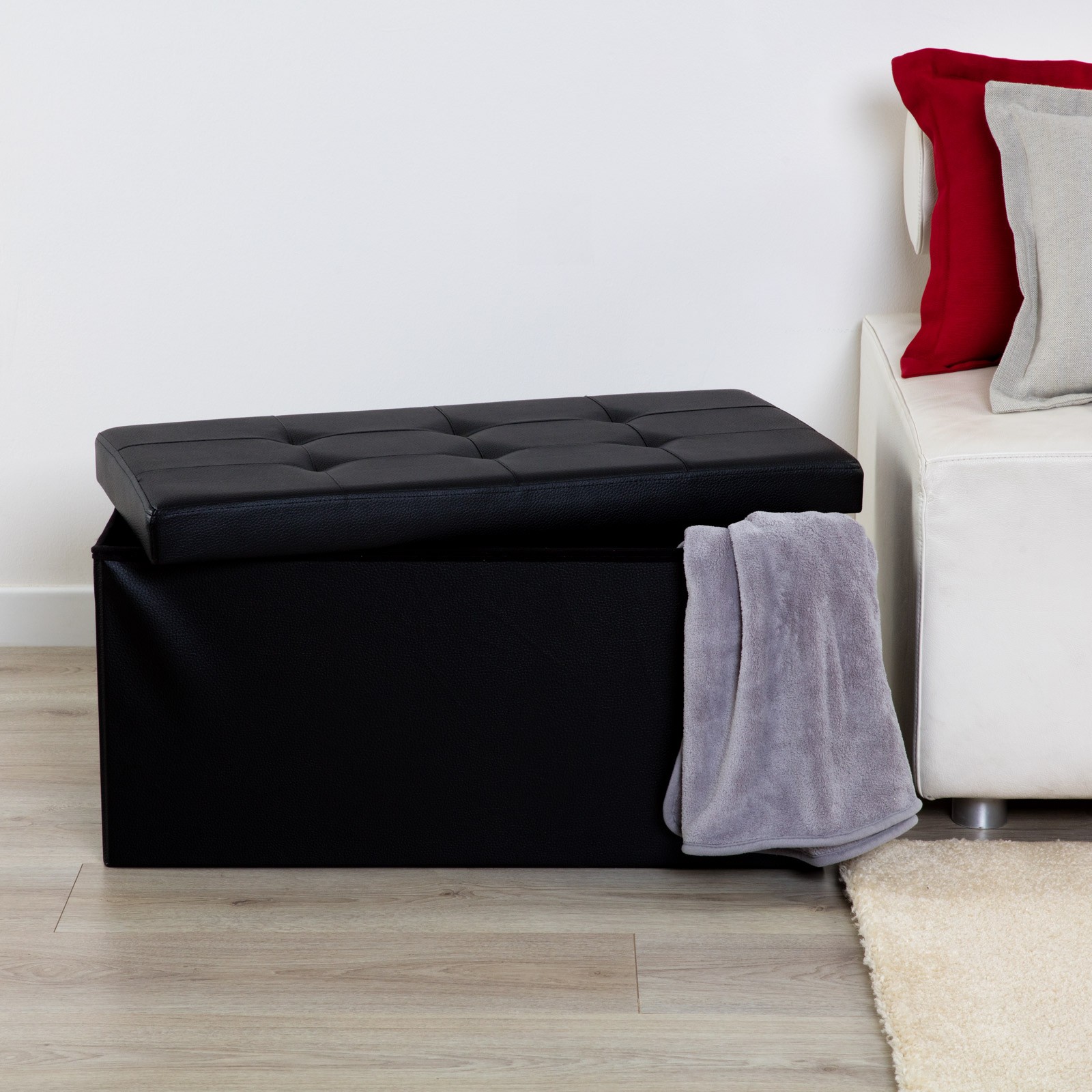 Pouf In Simil-pelle Smart Rettangolare